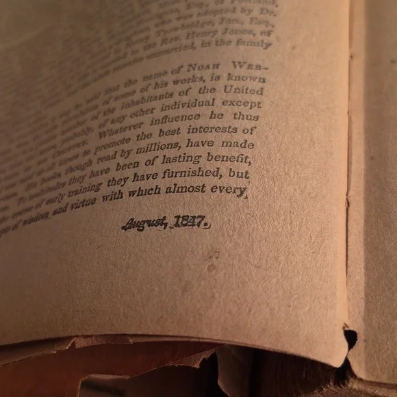 Authentic 1847 Antique Dictionary Junk Journal Ephemera Dark Acedemia *25 Pages - Picture 4 of 4